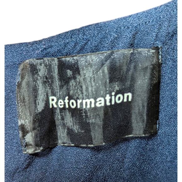 Reformation Poppy Blue Maxi Dress Off the Shoulder Maxi Dress 0 - Picture 4 of 5